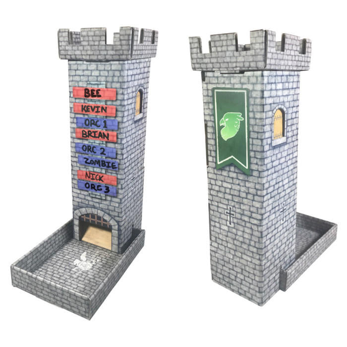 Role 4 Initiative Castle Keep Dice Tower with Magnetic Turn Tracker Light Gray